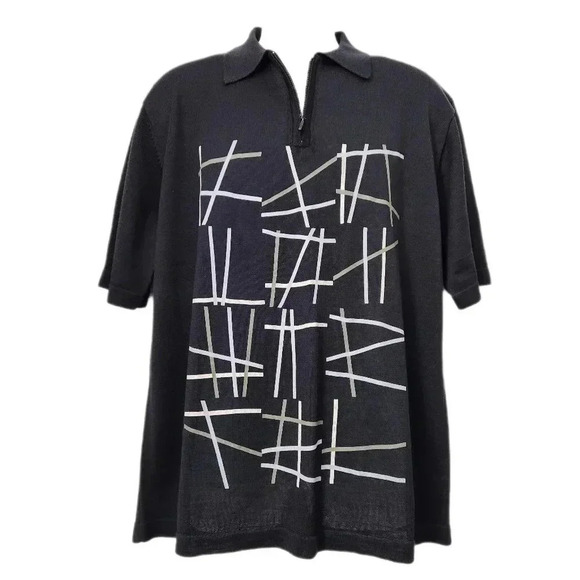 Vintage Silk Tundra Pullover half zip Geo Sweater, Men's Medium( Listing as) - Picture 2 of 7